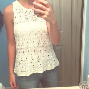 Knitted White Tank Top